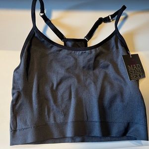 Steve Madden Racer Back Long Crop Top in Navy. Size M.